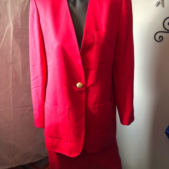 VINTAGE SILK 2piece SUIT - Picture 1 of 15